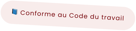 Livre bleu et texte "Conforme au Code du travail".